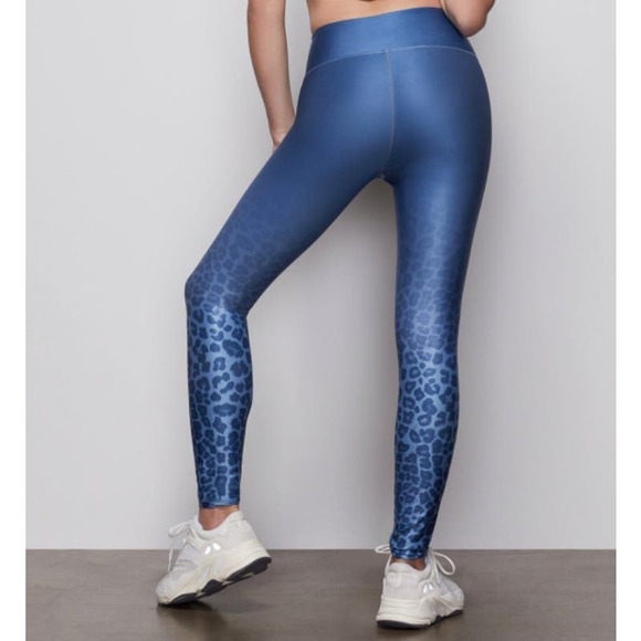 Good American Tonal Ombré Leggings - Sky Blue Leopard Print - Size 2 * WJ18 - Picture 2 of 8